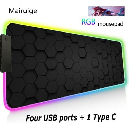RGB Mouse Pad Waterproof Rubber for Gamers Mini Pc LED Light Luminous Large Mouse Pad Notebook Keyboard Table Mat Gaming Carpet
