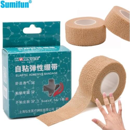 2pcs Self Adhesive Elastic Bandage Knee Finger Ankle Palm Shoulder Athletic Wrap Tape First Aid Tool For Knee Support Protector