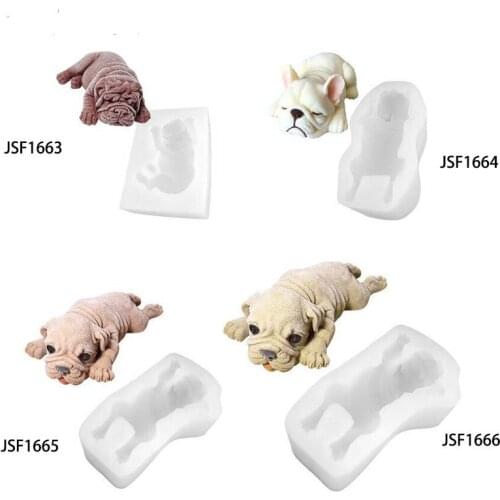 Cute Dog Silicone Mold Mousse Cake 3D Shar Pei Mould Ice Cream Jello Pudding Chilling Tool DIY Fondant Decoration