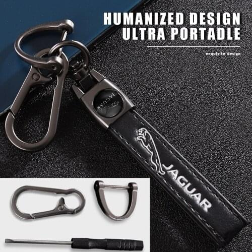 Steel Buckle Car KeyChain With Auto Logo Metal Key Ring Anti-Lost Accessories For Jaguar XF XJ XE S-Type F-Type X-Type F-Pace