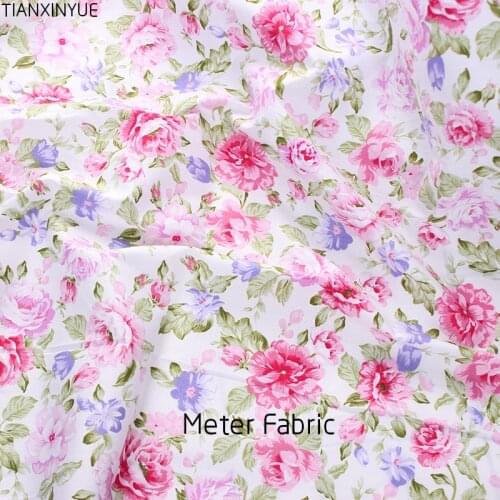 Meter fabric cotton twill sewing cloth rose floral fabrics design textile tecido tissue patchwork bedding quilting fat quarter