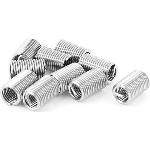 UXCELL 10Pcs 304 Stainless Steel Wire Thread Repair Inserts M6 X 1Mm X 2D