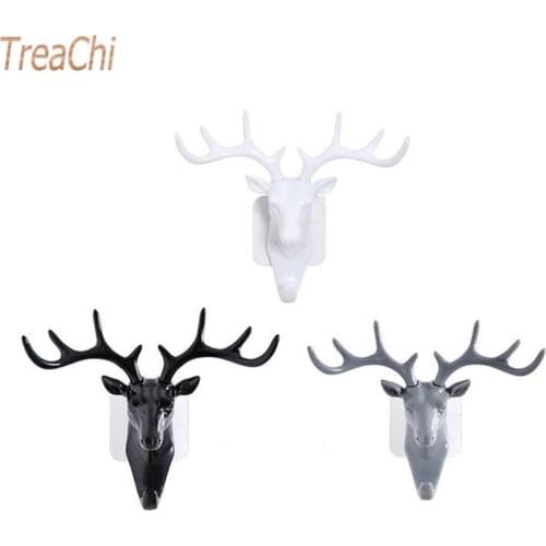 Deer Head Wall Door Hooks Hanger For Rack Key Clothes Coat Hat Bags Towel Decor