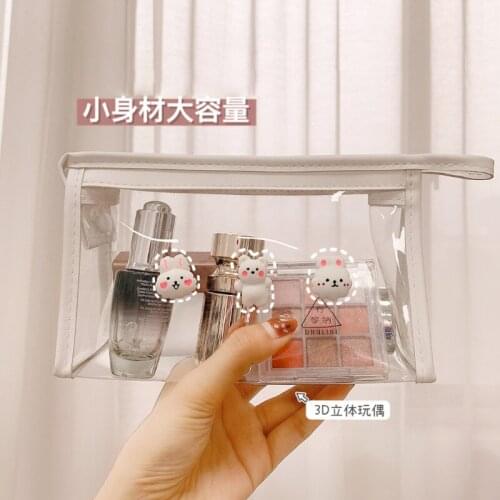 Ladies Transparent Triangle Makeup Bag Portable Carry-on Large Capacity Washing Bag Waterproof Cosmetics Storage Bag