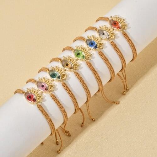 ZMZY Pave Crystal Turkish Evil Eye Bracelet Beaded Braclet For Women Fashion Glass Beads Bracelets Greek Eye Party Jewelry