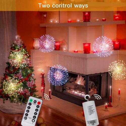 1/2/3/4Pack 198LEDs LED String Lights Waterproof Copper Wire Fairy Light Hanging Starburst Twinkle Light Dandelion For Home