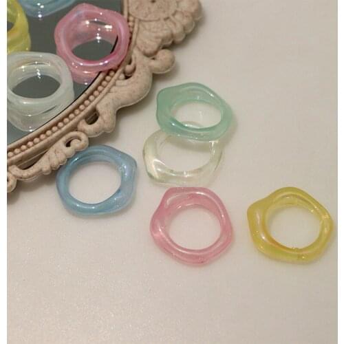 10 PCS 28x25mm Fashion Clear Resin Ring Connectors Charms DIY Handmade Accessories For Jewelry Making