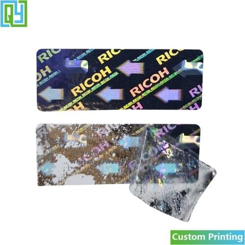 10000pcs 40x15mm Free Shipping Custom Printed 3D Anti Counterfeit Hologram Stickers Silver Laser Foil Tamper Evident Brand Label