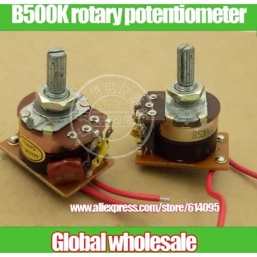 2pcs Speed governor Dimming plate B500K rotary potentiometer 220V 300W