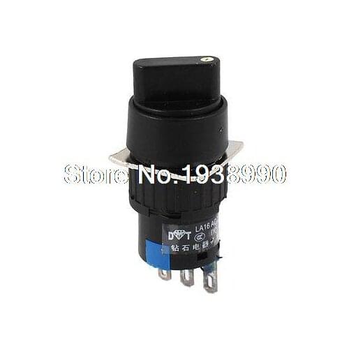 AC250V 3A DC30V 5A Blue Head 3 Pin Momentary Rotary Selector Push Button Switch