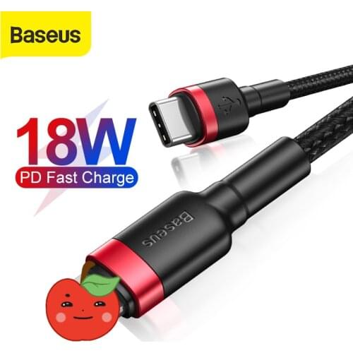Baseus 18W PD Cable USB C to For Lightning Cable For iPhone 11 Pro Xs Max 8 Plus Quick Charging Cable Type C Charger Data Cable