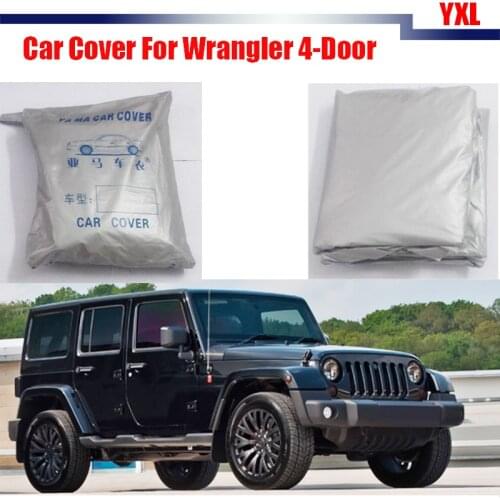 Cawanerl Car Sun Snow Rain Resistant Cover Anti UV Scratch Sun Shade For Jeep Wrangler 4-Door