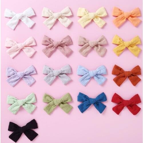 Baby Hair Clips Cotton Linen Girls Bows Hairpins Jacquard Hairgrips For Children Spring Barrette Infant Party Hair Accessories