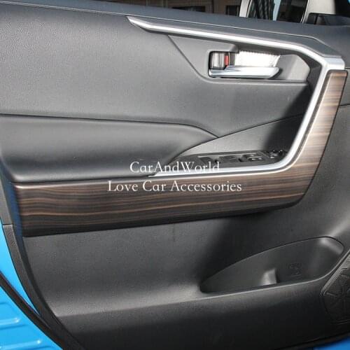 For Toyota RAV4 RAV 4 XA50 2019-2021 Interior Door Armrest Bowl Panel Cover Strips Trims ABS Chrome Molding Car Accessories
