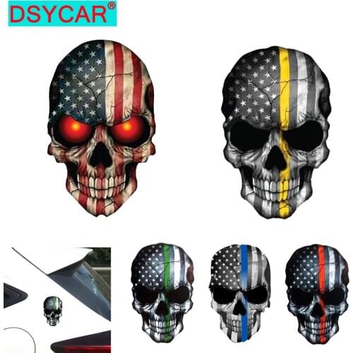 DSYCAR 1Pcs 11*17CM Skull Funny Car Stickers Car Hood Window Decorative Sticker Skull Decal for Car Decoration