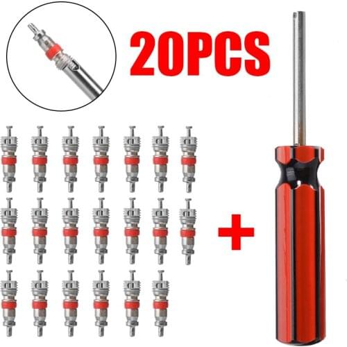 20pcs/set Valve Core Car Valve Stem Removal Tool Tire Repair Tool Cleaning Tool Truck Core Part Replacement Tire Tyre
