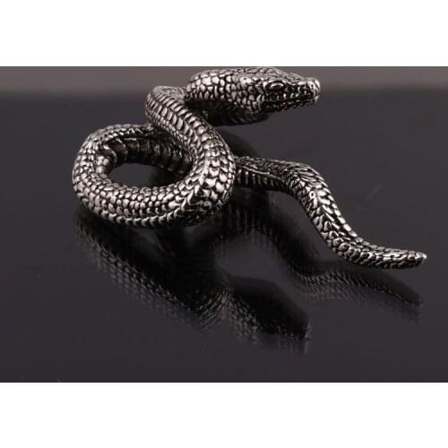 Domineering Silver Color Snake Shape Pendant for Men Women Goth Punk Style Animal Pendant Biker Party Jewelry