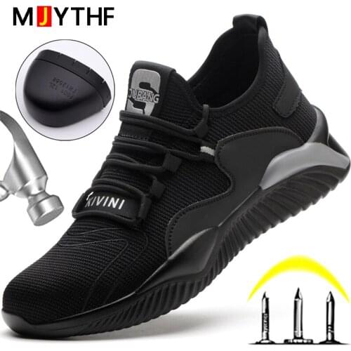 MJYTHF Indestructible Work Shoes Sneakers Men With Steel Toe Cap Safety Shoes Men Boots Fashion Security Shoes Industrial Shoes