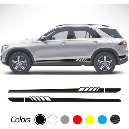 Car Door Side Skirt Stripe Sticker Decal For Mercedes Benz GLE GLK ML Class AMG W164 W166 GLE350 GLE400 GLK350 ML350 Accessories