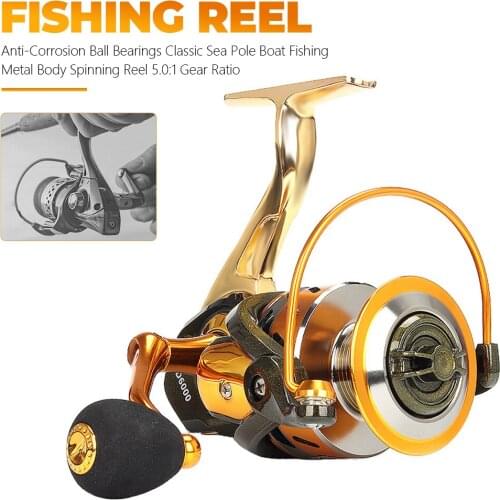 New All-Metal Fishing Reel Super Smooth Spinning Reel Carp Reel Sea Pole Long Cast Round Sea Pole Round Fishing Accessories