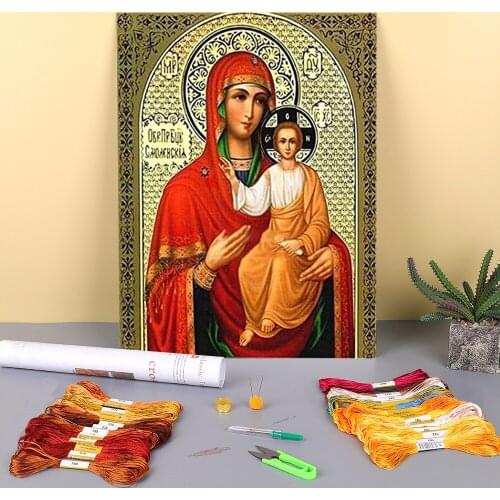 Region Orthodox Icon Pre-Printed 11CT Cross Stitch Patterns Embroidery DMC Threads Knitting Hobby Handiwork Craft Adults