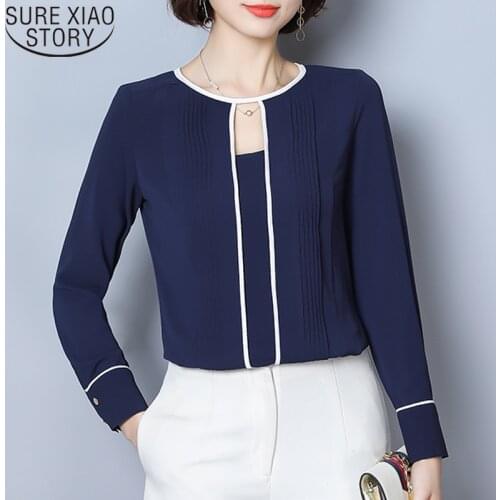 Solid Hollow Out Women Tops and Blouses 2021 New Spring Long Sleeve Chiffon Blouse Women Elegant Clothes Blusas 9075 50