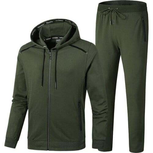 Casual Training Running Set Autumn Winter Sport Suit For Men Fitness Gym Sport Clothing Fashion Tracksuit Hoodies Sportswear