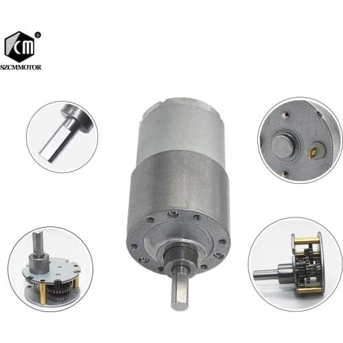 12v 24v DC Gear Motor 37mm All Metal Gear Box 7RPM to 1600 rpm Gearmotor motop High Torque Eccentric Shaft Geared Motor