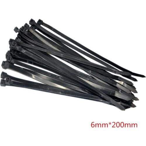New arrival 250PCS wholesale 6mm*200mm white/black Self-locking Plastic Plastic Nylon Cable Ties,Wire Zip Tie Free Shipping