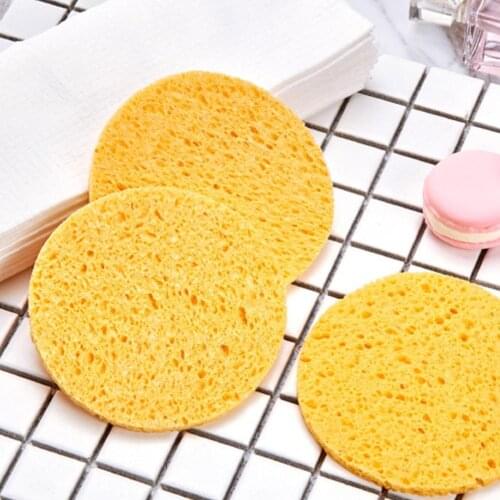 1pc Natural Wood Pulp Sponge Cellulose Compress Cosmetic Sponge Care Tools Washing Makeup Cleansing Face Remover Puff O1O7