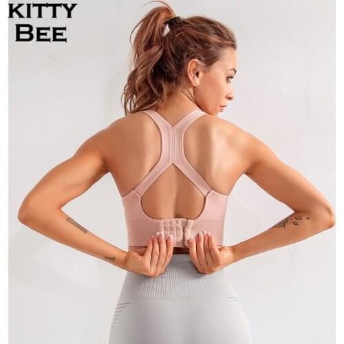High Impact Sports Bra Seamless Yoga Bra Gym Push Up Brassiere Sport Femme Sport Bra Top Fitness Women Adjustable Seamless Top