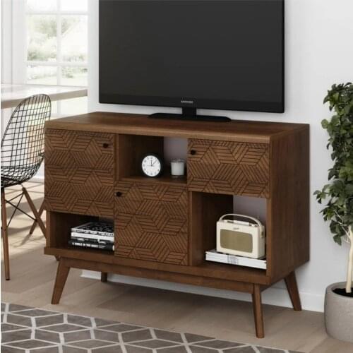 Accent TV Stand Entertainment Center with 6 Drawer Units Wooden Vintage Console Table with Storage for Living Room 40 in