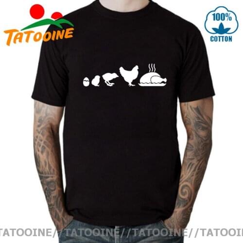 Tatooine Funny Egg to Chicken Evolution T-shirts Short Sleeve O-neck Cotton Tee shirt 2020 New Design Casual Fashion tshirt Tops