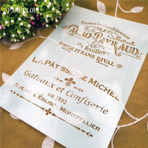 Text A scrapbook stencils spray plastic mold shield DIY cake hollow Embellishment printing lace ruler valentine