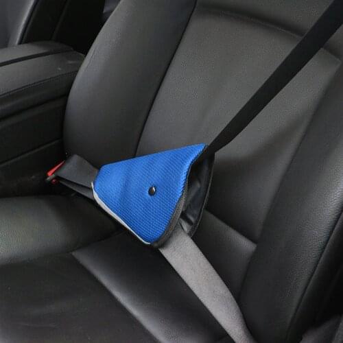 Triangle Child Car Safety Belts Adjuster Child Resistant Safety Belt Protector Blue Baby Car Safety Belt Pad Support