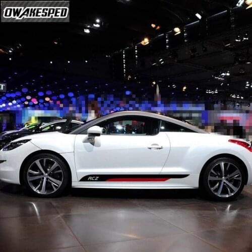 Vinyl Decal Car Styling Tuning Accessories Both Side Car Body Door Side Skirt Sticker For PEUGEOT RCZ Coupe Racing Sport Stripes