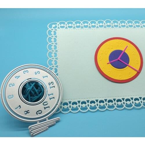 Time, round clock metal cutting knife mold, scrapbook, paper gift card, DIY decorative molding template