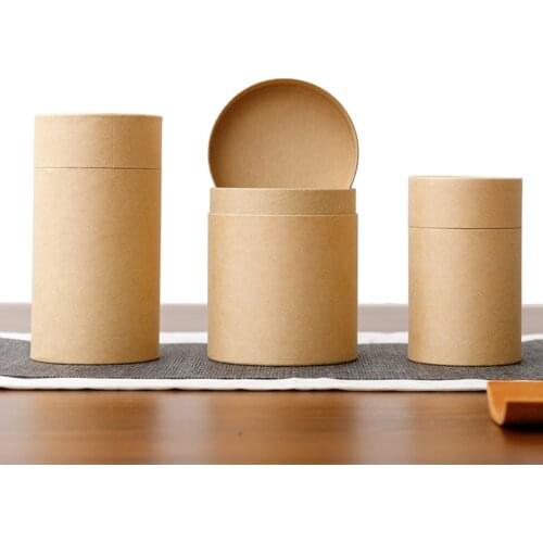 Xin Jia Yi Packaging Wooden Cap Round Tea Packaging Cans Paper Cans