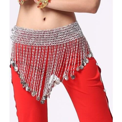 Womens Belly dance costume tassel thrown waist chain gypsy skirt belly dancing hip scarf /tribal coins belts indian clothing
