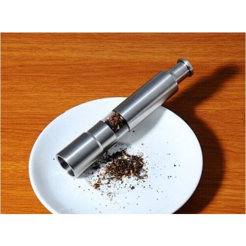 1PC New Multifunctional Manual Stainless Steel Pepper Mill Grinder With Two Storage Container KX 123