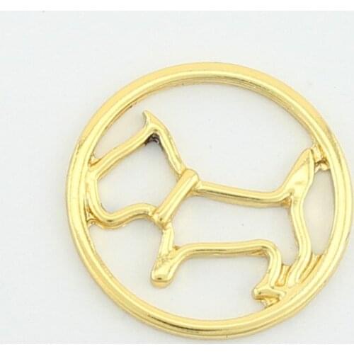 10PCS wholesale Floating Window Plate Gold Round Hollow Plates charms Suitable 30mm floating Locket pendants