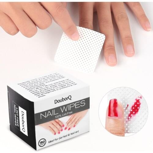 180Pcs/Box Nail lint free Wipes Non-woven Napkins Nail Art Nail Remover Wipes For UV Gel Polish Remove Nails Pads Paper