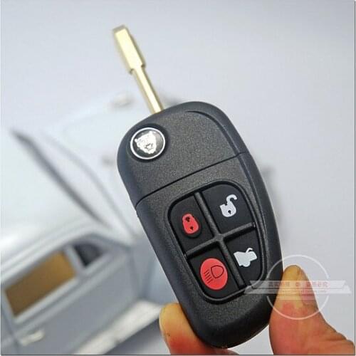4 Buttons Replacement Flip Folding Remote Key Shell Case For Jaguar XJ XF Car Alarm Housing Keyless Entry Fob Key Cover