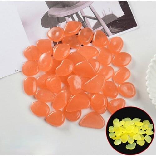 50pcs Garden Pebbles Glow Stones for Walkways Garden Path Patio Lawn Garden Yard Home Decor Luminous Stones Vase Decor Pebbles