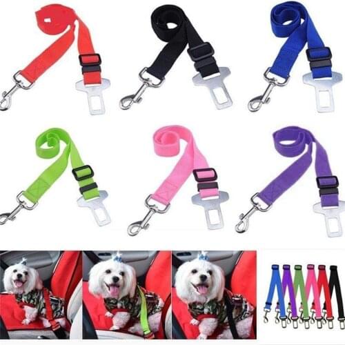6 color adjustable car pet dog safety seat belt pet wire harness restraint lead belt clip safety products