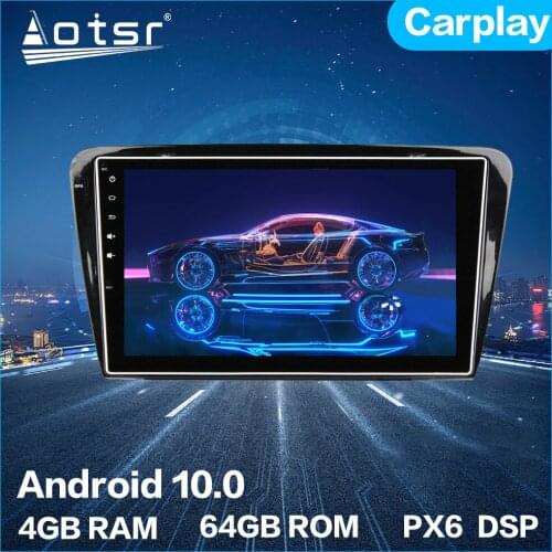 Aotsr Android 10.0 4+64GB Car Radio Player GPS Navigation Car Stereo HD Multimedia Unit For SKODA Octavia 2014- 2015 DSP Carplay