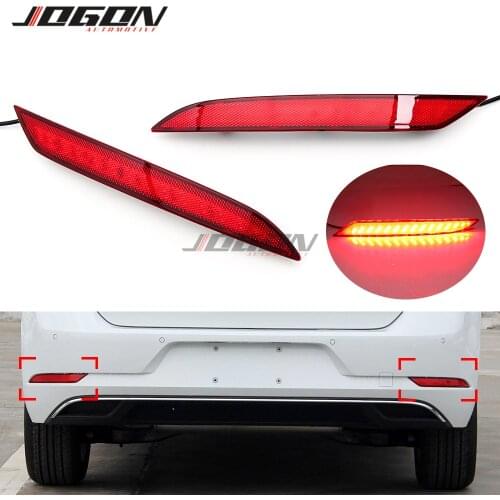 Car Rear Bumper Tail Fog Light Brakinng LED Dynamic Turn Signal Light Reflector For VW GOLF 7 MK7 7.5 MK7.5 GTI 2014-2019
