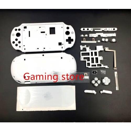 Free shipping 1set for psvita for ps vita psv 2000 plastic housing shell case front and back cover with button black or white