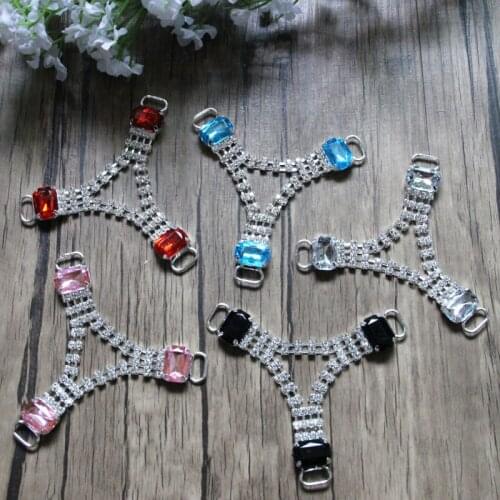 Free Shipping Wholesale 28pcs/lot 3'' Rhinestone Shoe Buckle Rhinestone Connector Bikini Connector RC102002