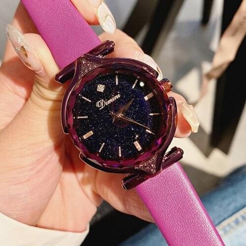 Super Cool Black Women Watches Fashion Ladies Rose Gold Dress Watch Woman Causal Watch Women Starry Face Watch horloges vrouwen